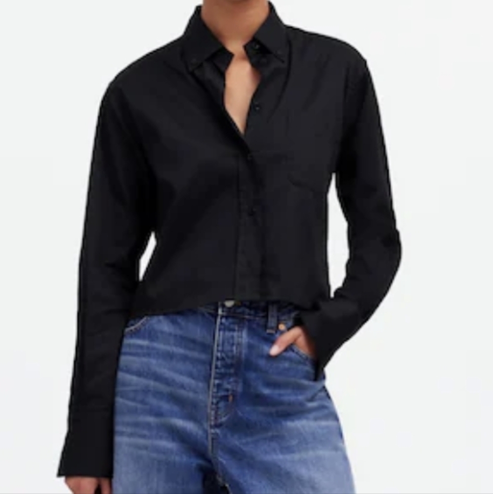 Madewell Relaxed Button Up Cropped Shirt
